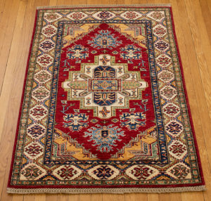 Kazak style wool carpet