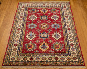 Kazak style wool carpet
