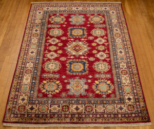 Kazak style wool carpet