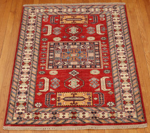 Kazak style wool carpet
