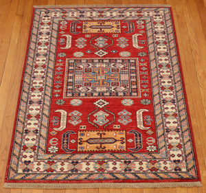Kazak style wool carpet