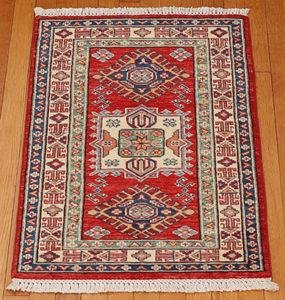 Kazak style wool carpet