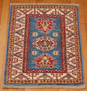 Kazak style wool carpet