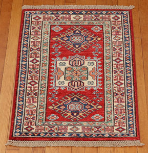 Kazak style wool carpet