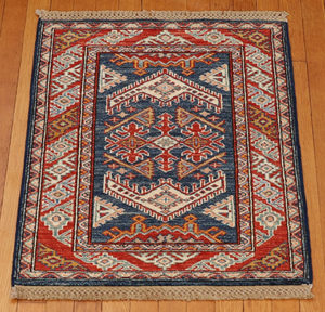 Kazak style wool carpet